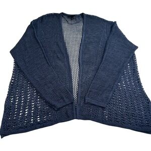 Lane Bryant Knit Navy Blue Cardigan Sweater Swin cover resort wear 26 / 28‎